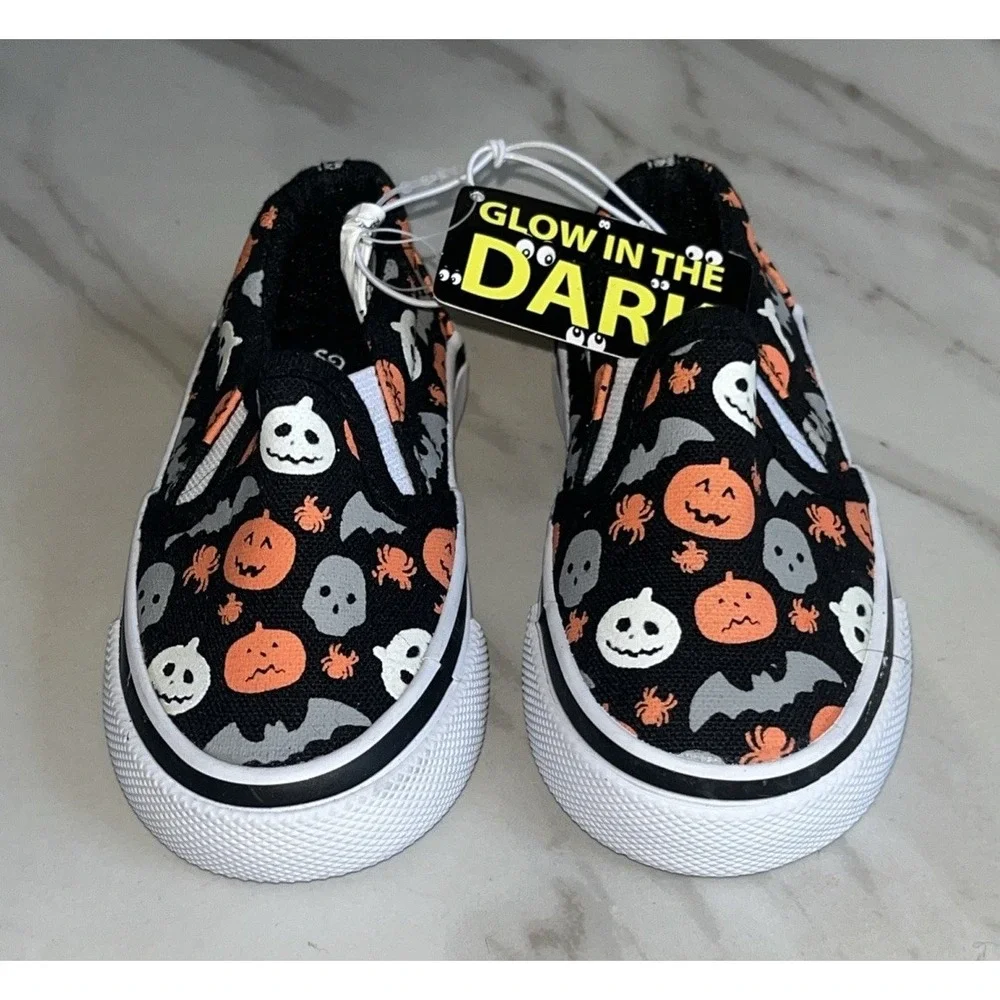 Tommy Bahama‎ Toddler 5 Slip-On Shoes Pumpkins Bats Spooky CUTE Halloween GID
